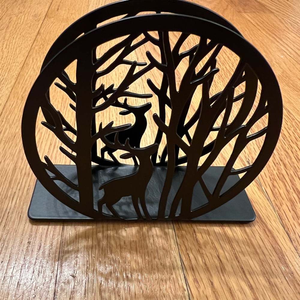 Black Deer Silhouette napkin holder